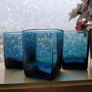 Anchor Hocking Blue Glass Tumblers
